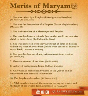 Isa) an exemplary role model in Islam.Maryam R A, Islam Quotes, Islam ...