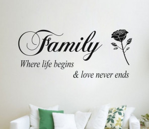 Hot Sale Family Wall Quote Stickers Mural Decal Paper Art Decoration ...