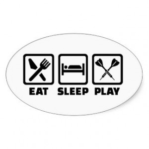 Eat Sleep Play Darts Oval Sticker