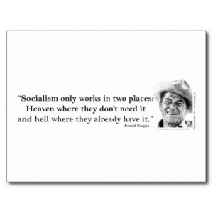 Ronald Reagan Quote on Socialism Postcards
