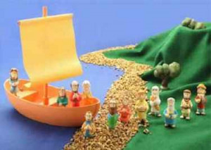 Galilean Boat with Jesus and the 12 Apostles