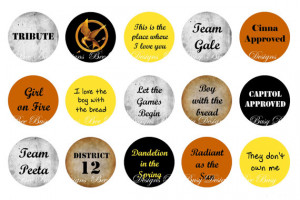 Hunger Games Quotes Bottle Cap Images INSTANT DOWNLOAD