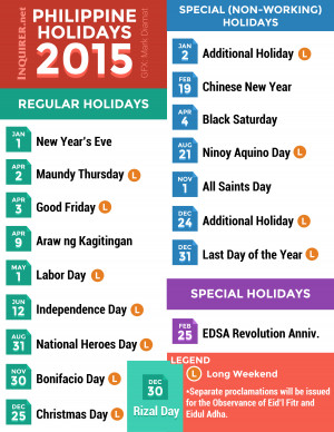 List of 2015 holidays released