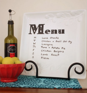 Dry Erase Pen on a Plate.... notes, menus, whatever!