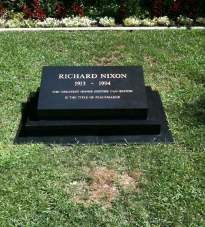 Richard Nixon turns 100 today. This is Nixon's gravesite headstone ...