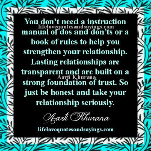 Lasting Relationships Are Transparent.