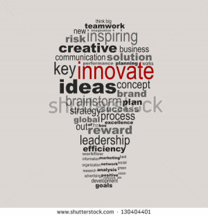 Innovate business concept made with words drawing a light bulb - easy ...