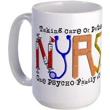 Nurse taking care of patients one psych Large Mug for