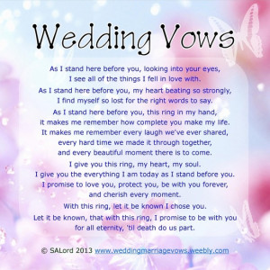 Personal Wedding & Marriage Vows