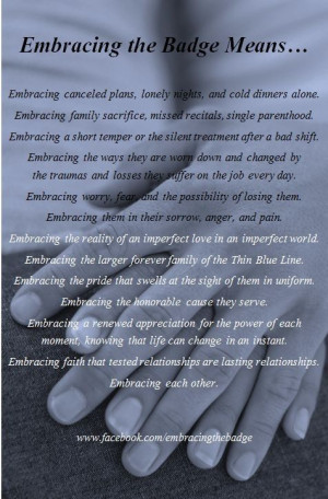 Embracing the badge means... www.facebook.com/embracingthebadge