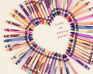 heart love photograph / crayons, color, rainbow, personalize ...