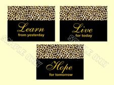 Leopard Print Learn Live Hope Quotes Wall Art Prints Girl Room Nursery