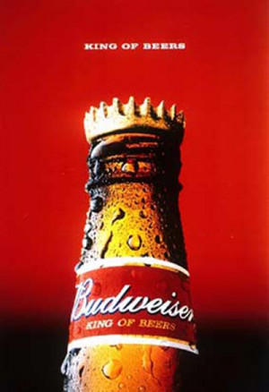 Budweiser beer ads - Top of Budweiser bottle with a crown.