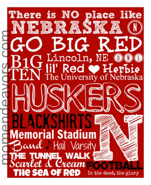 diy team spirit subway art huskers printable college football