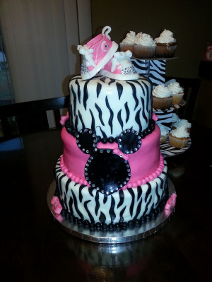 minnie mouse theme cake for a baby shower