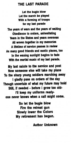 Poem received at Retirement Ceremony