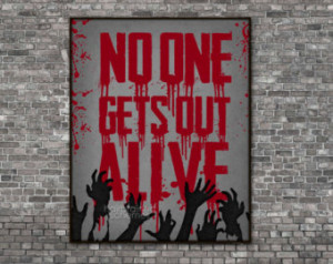 Halloween Zombie Typographic Poster Decor Walking Dead - Digital Art ...