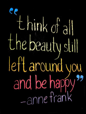 Anne Frank quote with chalk and Photoshop. 