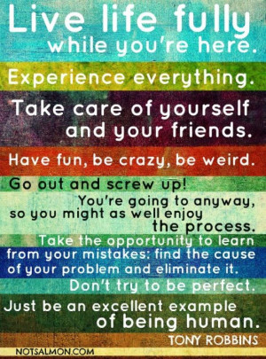 LIVE LIFE FULLY ... tres-AWESOME quote by Anthony Robbins via Healing ...