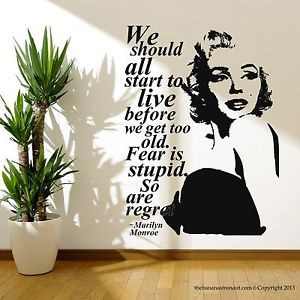 Marilyn-Monroe-Quote-Regret-Wall-Decal-Stickers-Decor-Easy-Removable ...