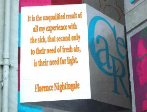 The mural features one of Florence Nightingale's most famous quotes.