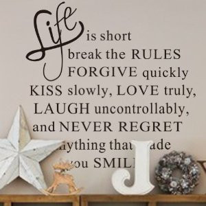 toprate tm diy quote life is short inspirational wall decal sticker ...