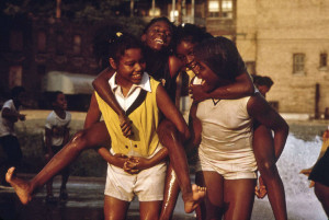 Youngsters cool off with fire hydrant water in the Woodlawn Community ...