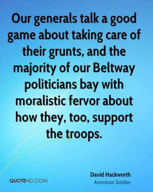 ... bay with moralistic fervor about how they, too, support the troops