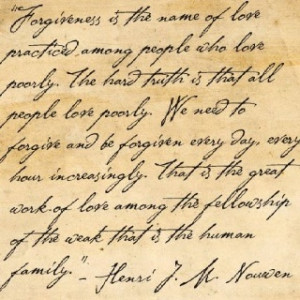 Henri Nouwen, Forgiveness