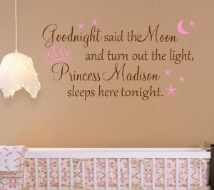 Personalized Princess Nursery Quote Words for by landbgraphics