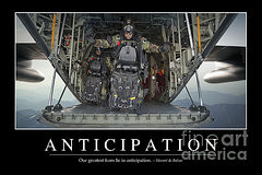 Paratrooper Posters - Anticipation Inspirational Quote Poster by ...