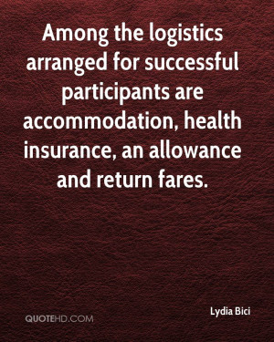 Among the logistics arranged for successful participants are ...