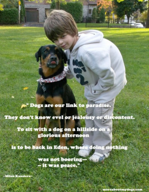 Animal quotes dog quotes with pictures of little boy with his dog