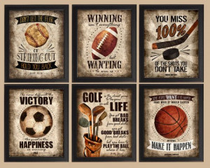 Famous Sports Quotes Set of 6 photo prints Poster by quotograph, $24 ...