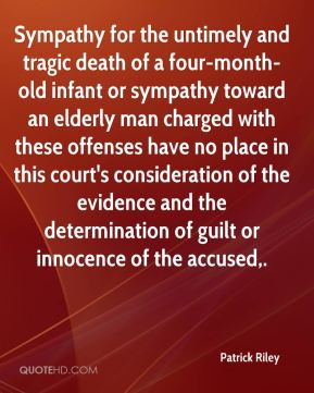 and tragic death of a four-month-old infant or sympathy toward ...