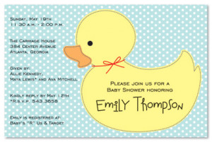 Rubber Ducky Baby Shower Invitations