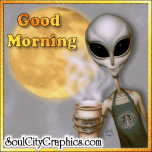 starbucks alien good morning