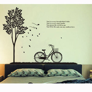 Home » Tree and Bicycle and Quotes Decal Wall Art Sticker