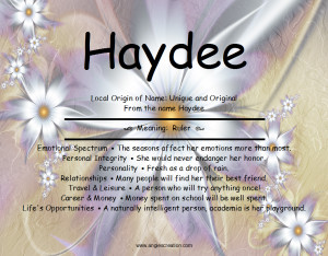 local origin of name unique and original from the name haydee meaning ...