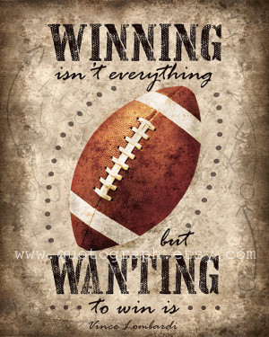 Vince Lombardi Football Quote - photo print - Poster Wall Art Textured ...