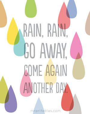 printable nursery rhyme rain rain go away