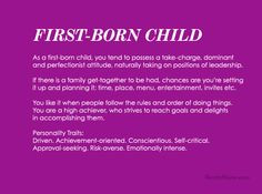 Discover your birth order personality! First Child Personality... More