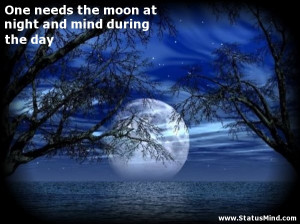 One needs the moon at night and mind during the day - Wise Quotes ...