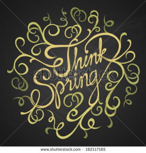 THINK SPRING - quotes on florist circle - hand drawn swirls on ...
