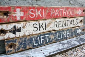 Red White & Blue Ski Patrol Lift Line Ski Rentals Signs Skiing decor ...