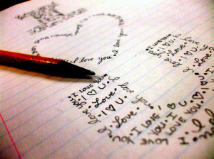 doodle, heart, kawaii, love, notebook, notes, pencil, you