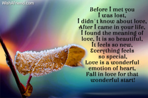 before i met you before i met you i was lost i didn t know about love ...