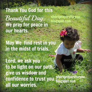 Thank You God for this Beautiful Day short prayer