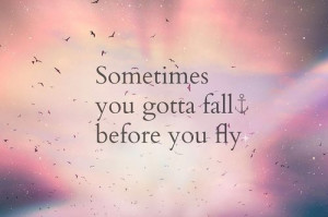 Sometimes you gotta fall before you fly