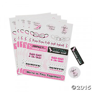 Breast Cancer Awareness Sassy Sayings Glitter Stickers